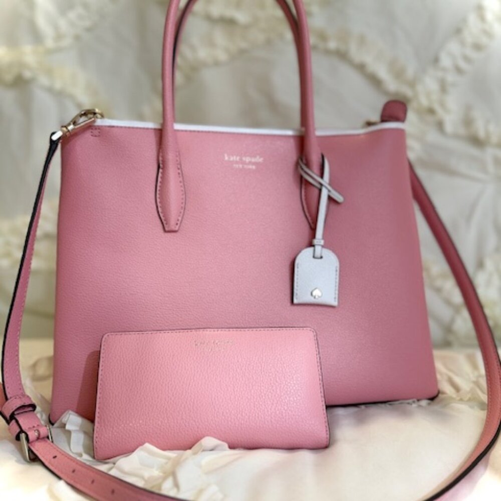 Kate Spade New York Eva Medium Top Zip Satchel in Pink - BONUS Matching Wallet